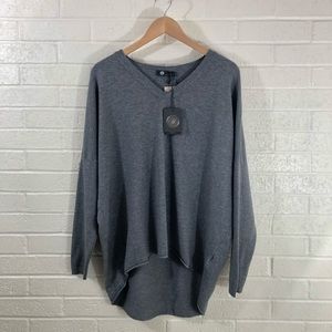 M, Oversized Heather Gray, soft modal finely woven sweater, made in Italy